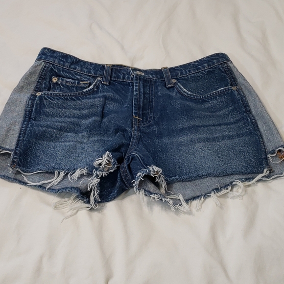 7 For All Mankind Pants - 7 for all mankind dark wash distressed shorts  26